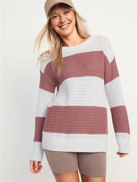 Textured Cotton Blend Sweater 